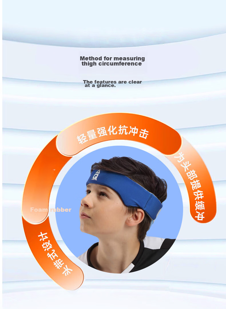 AQ Youth Children Sports Head Guard, Foot Basketball Volleyball Anti-Collision Fall Protection Headband C50101, Classic Blue, Size M 4