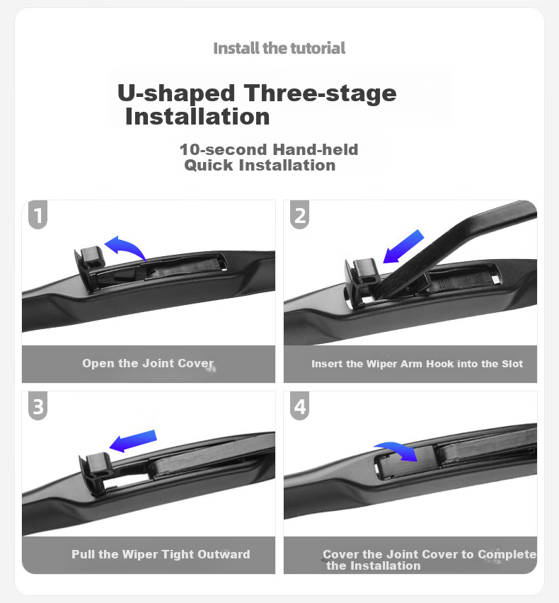 Deyun Cadillac XT5 Windshield Wipers for 2018-2026 Models, Specialized Three-Stage Front Wiper Blades, One Pair, Original Factory Equipment 4