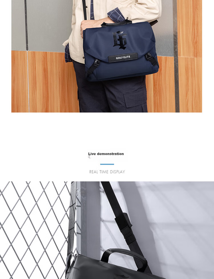 GOLF Shoulder Bag for Men, Trendy Large Capacity Crossbody Bag, Water-Resistant Casual Lightweight IPad Bag, Fashionable Sports Messenger Bag 21