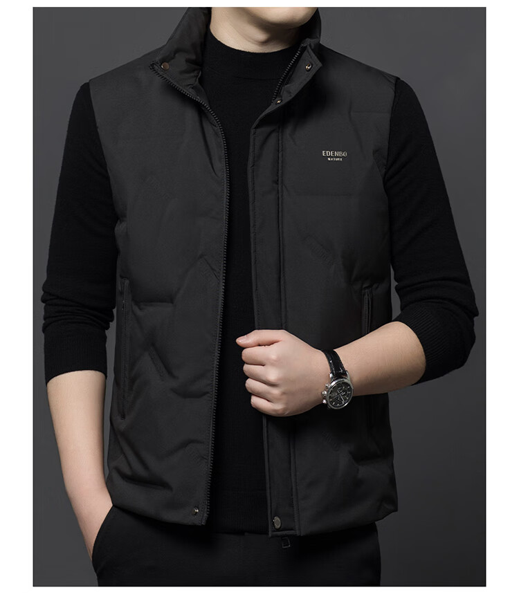 Edenbo Winter Down Vest Sleeveless Jacket Warm Waistcoat Black 170/88A (L) 3