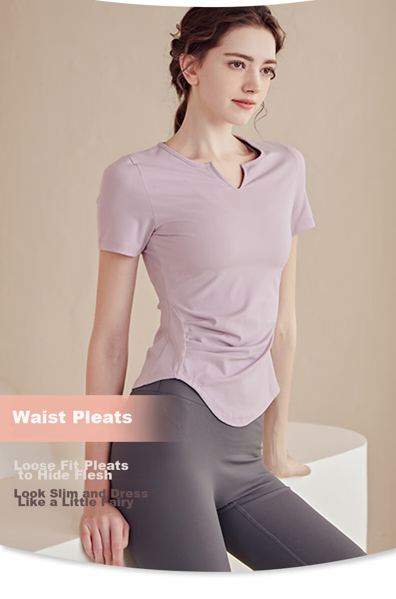 XUEXIMAN Yoga Wear Women's Top, Sports Slim-Fit Short-Sleeve T-Shirt, Running Quick-Dry Pilates Training Fitness Top 6