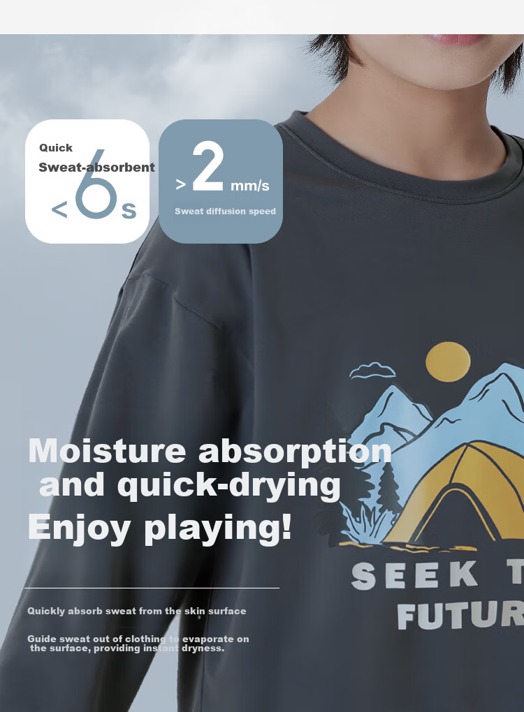 BALABALA Children's Long-Sleeve T-Shirt, Boys And Girls Autumn Wear, Big Kids Inner Layer Quick-Dry Top, 208325100202 2