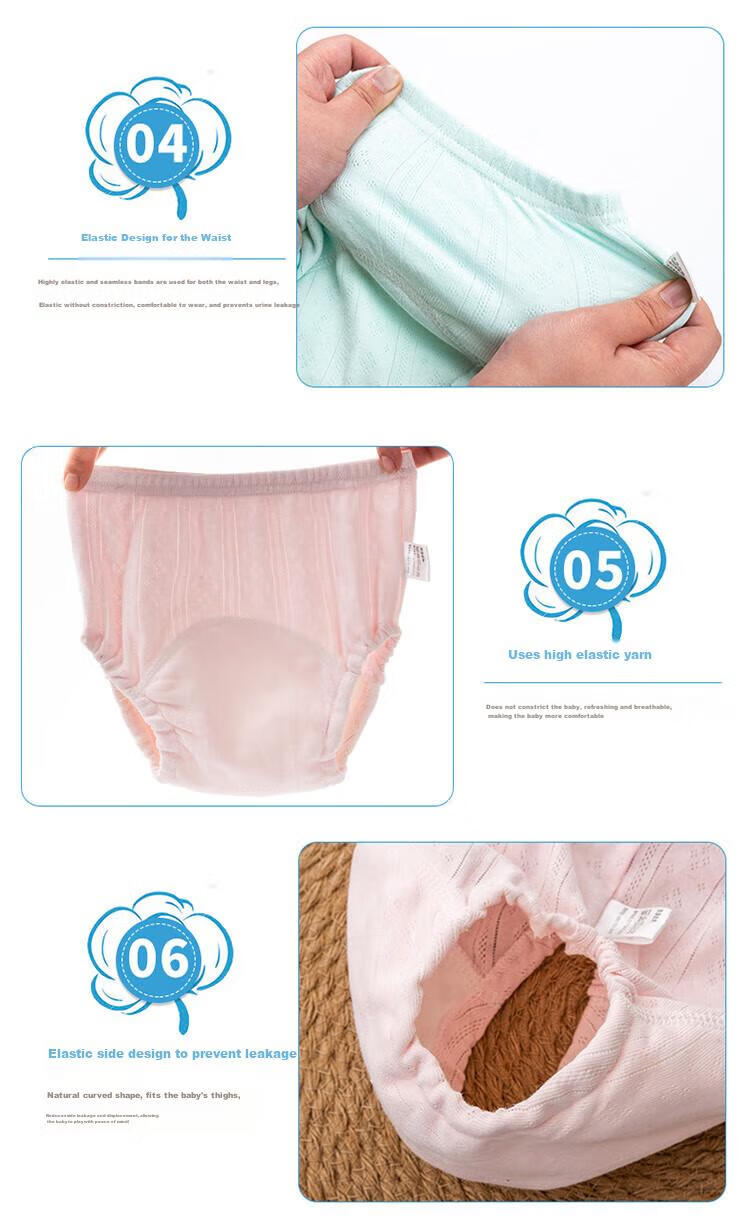 Xiqinbao Baby Diaper Pants Unisex Toilet Training Pants Waterproof Pants 3-Pack, Recommended for 14-19kg, Size 110 8