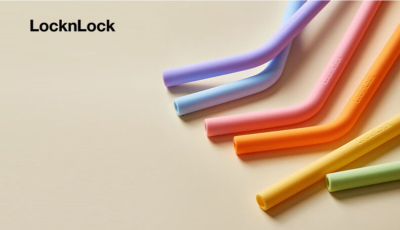 LOCK&LOCK Silicone Straw, Non-Disposable Soft Tube, Baby Drinking Bent Straw, Colored Thick Long Straw, Children's Water Cup Accessory 10