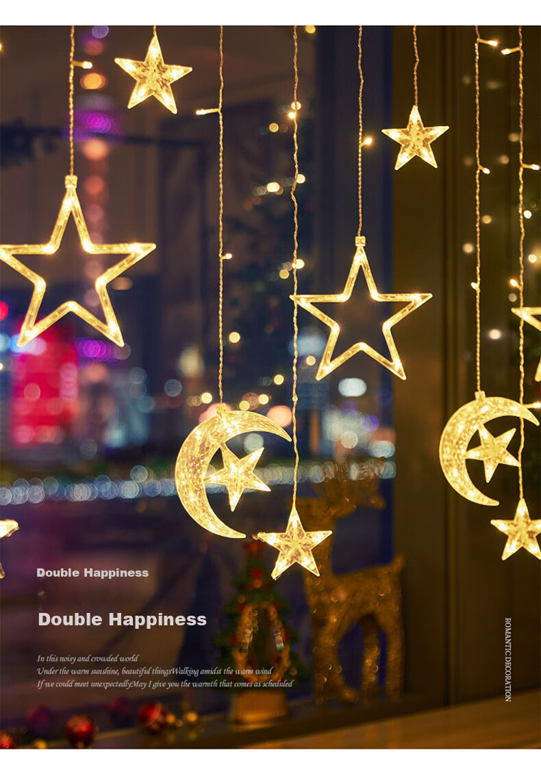 Duomeiyi Colorful String Lights, Christmas Decorative Star Lights, Birthday Scene Setup, LED String Lights, Christmas Tree Decoration, Flashing Plug-In Model 3