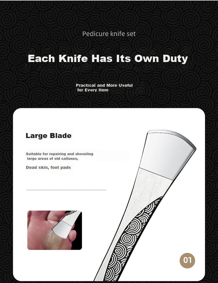 Jindarimei Yangzhou Sanbaodao Pedicure Knife Set, Callus Removal Tool Kit for Dead Skin And Thick Toenails, Ingrown Toenail Scraper 4