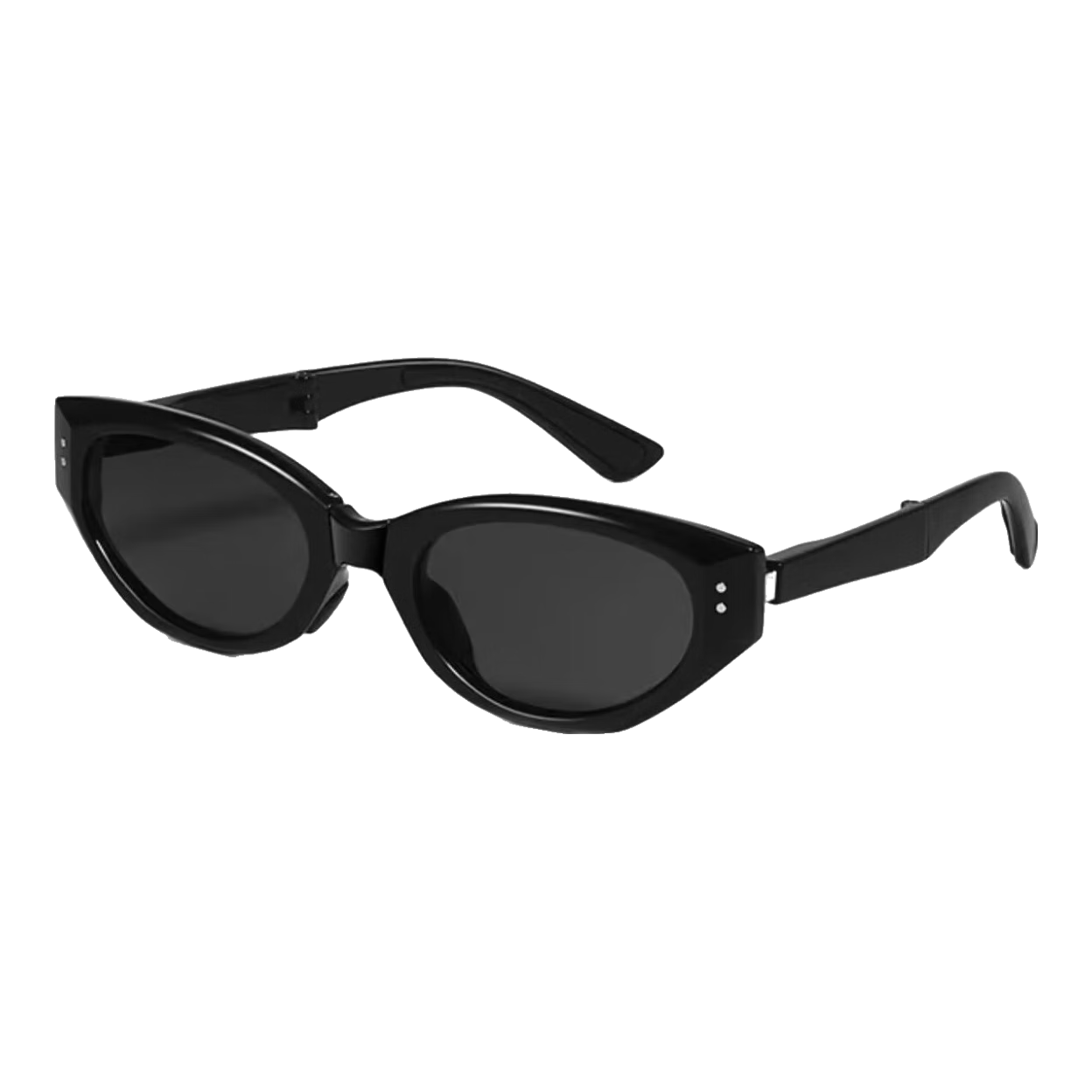 LOVECRAFT Black Cat Eye Sunglasses for Women, Retro Narrow White Frame High-End Look 2024 New UV Protection Sunglasses, Black