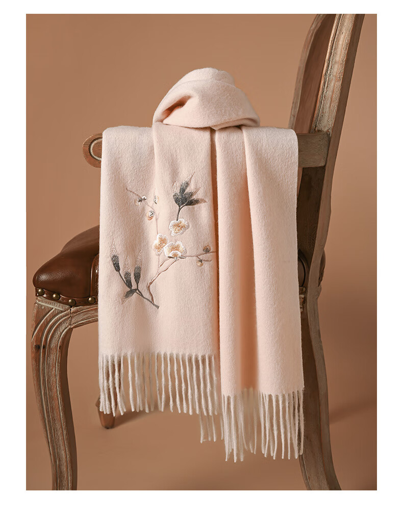 Hangsifu Pure Wool Embroidered Scarf, Neck Warmer, Outer Wrap Shawl, Autumn And Winter Warm Cloak, Birthday Gift Box for Mothers And Wome 14