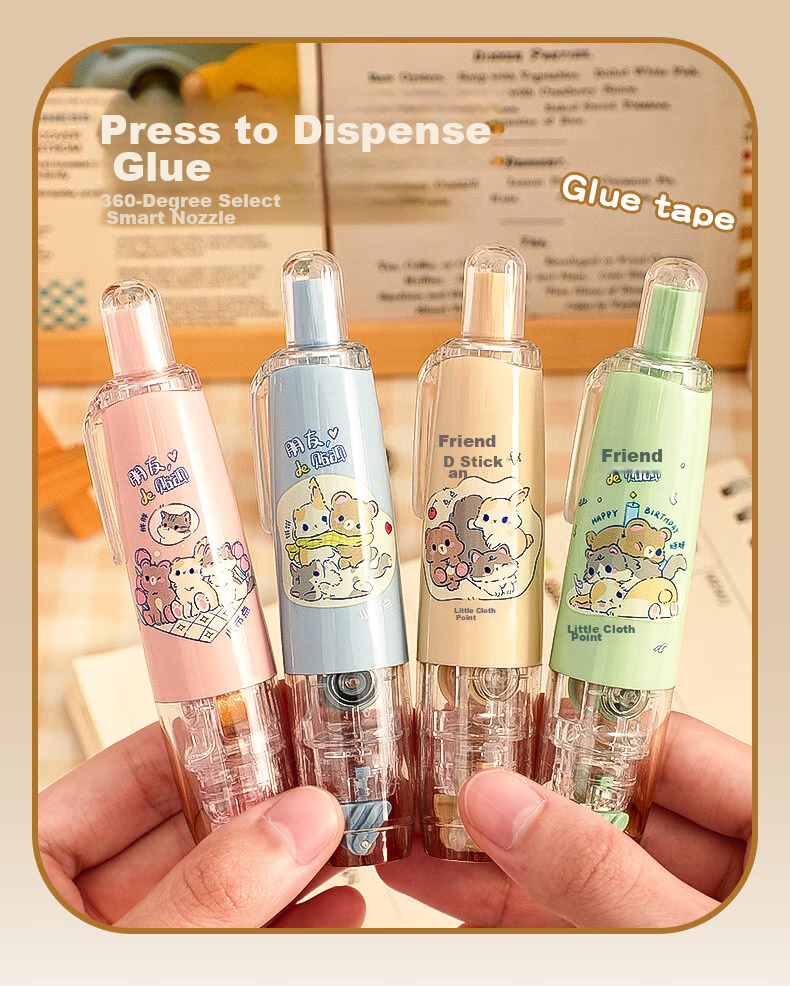 CHANGLi Push-Button Dispensing Glue Refill, Large Capacity Correction Tape, Double-Sided Dotted Glue, High Adhesion, Low Residue, for Children's Crafts, Journaling, Student Error Correction, Sticky Notes, Glue Pe 9