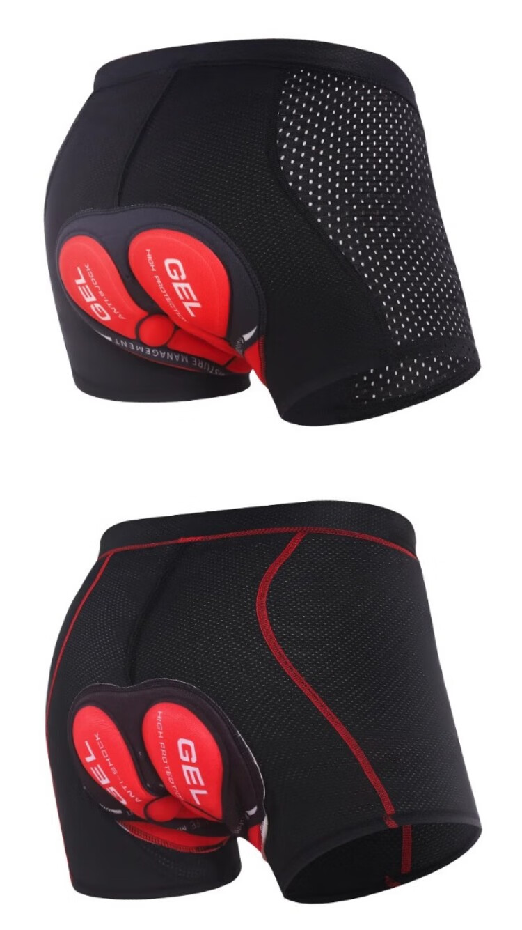 Forever Men's Cycling Padded Shorts Shock-Absorbing Silicone Mountain Road Bike Shorts Four Seasons Orange Sponge Size S 8