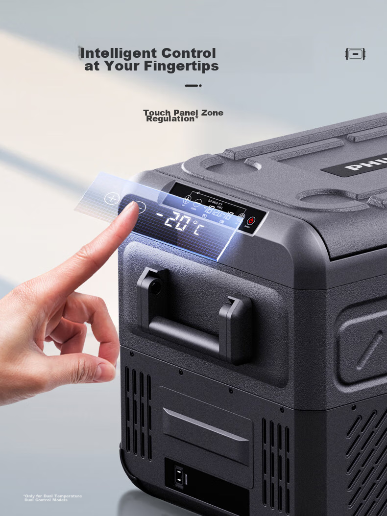 PHILIPS Car Compressor Refrigerator, Dual-Use for Vehicle And Home, 12V/24V, Freezing And Refrigeration TB5401, Outdoor And Indoor Use 12