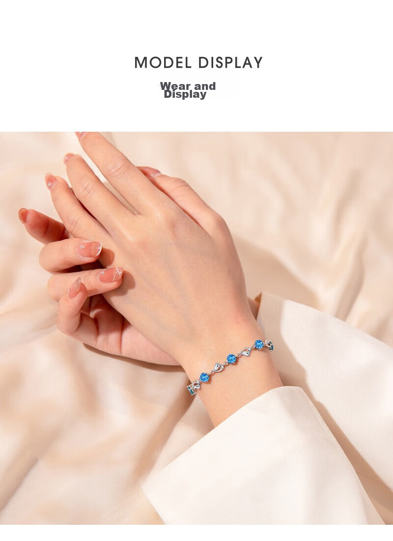 ALLOVE Ocean Heart Pure Silver Bracelet for Women, 2026 New Style Birthday Gift for Women, High-End Niche Present for Girlfriend Or Wife 7