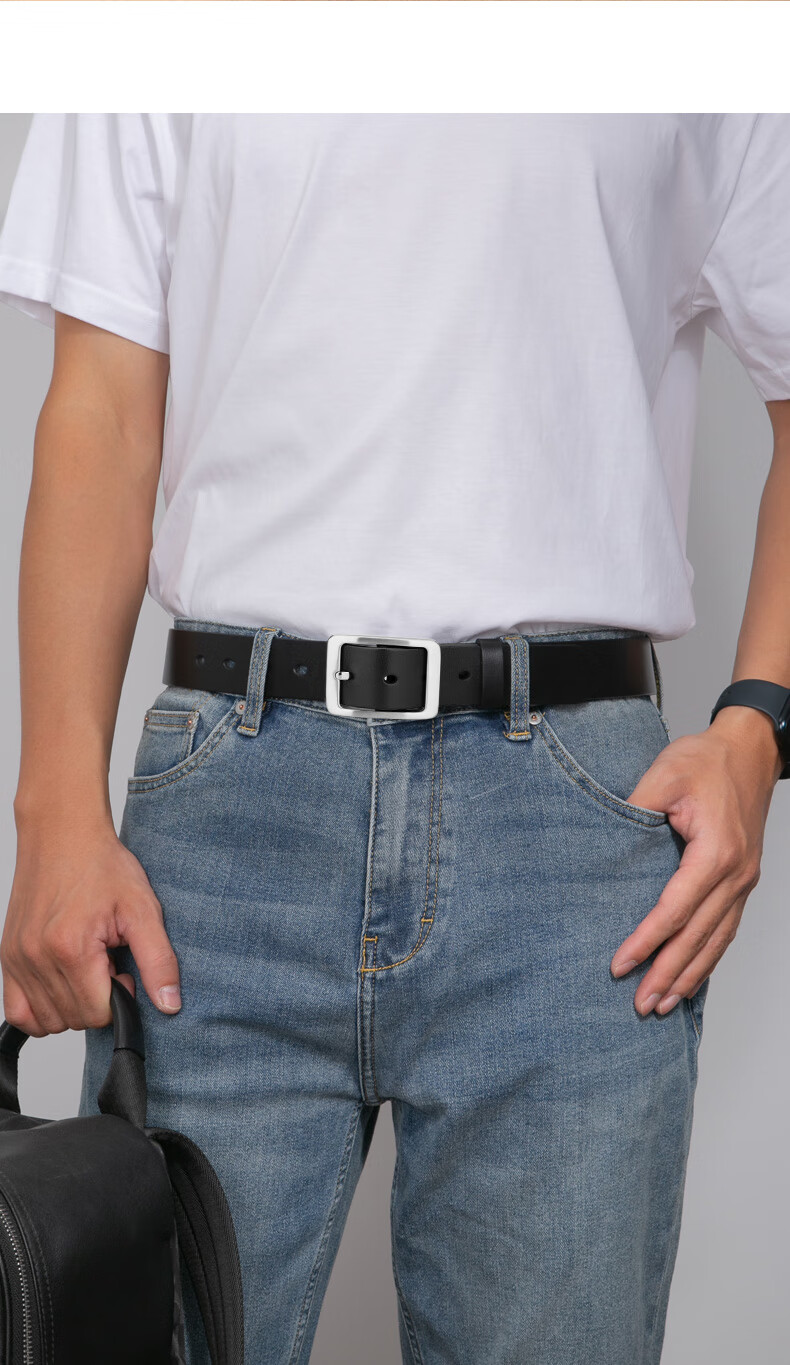 CattleOWN Men's Leather Belt with Stainless Steel Buckle, Top-Grain Cowhide, Trouser Belt 3262, Dark Brown, 130cm Extended 11