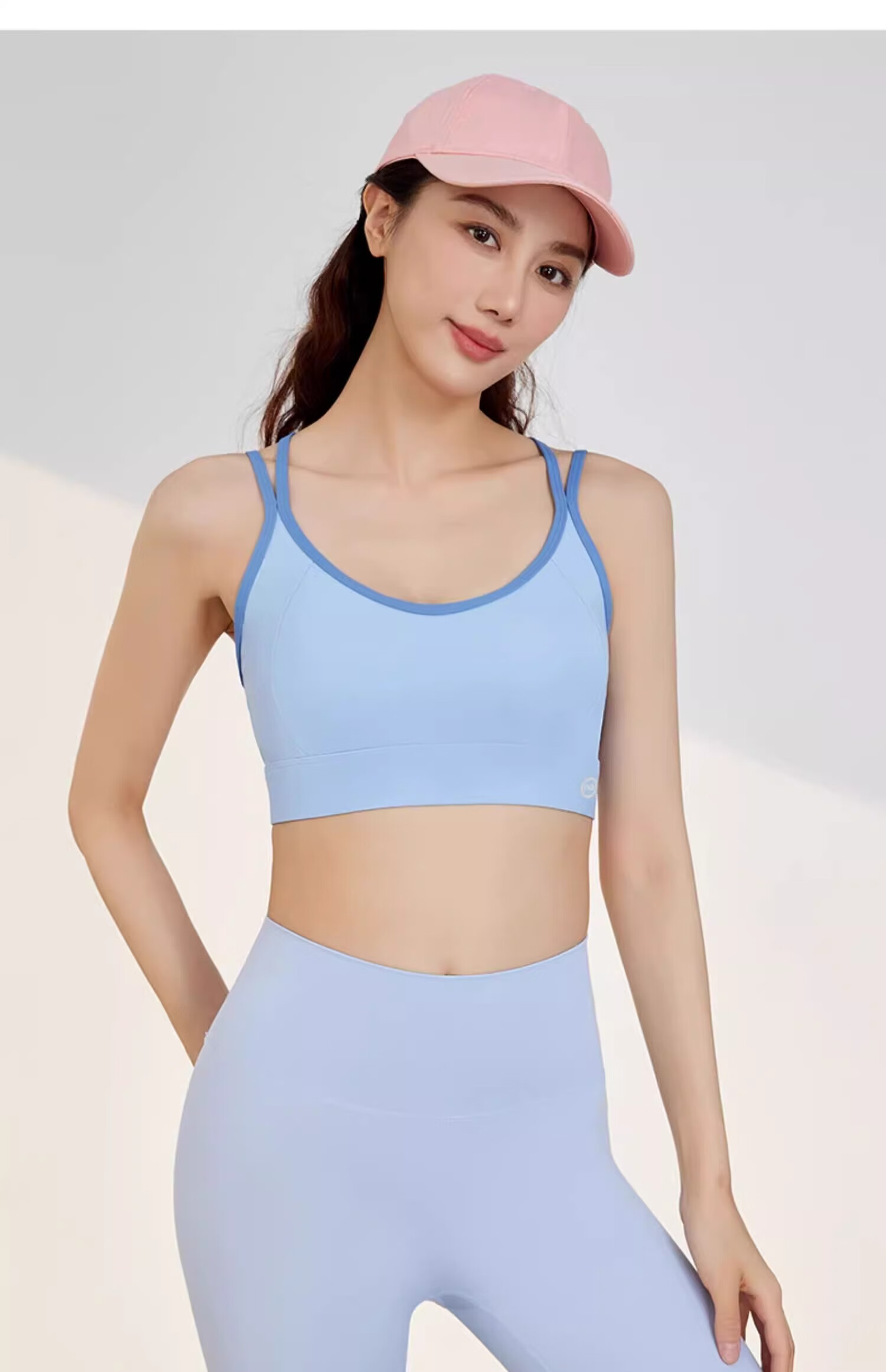 NEVER ME Women's Cross Back Wireless Bra Integrated Fitness Tank Top High-Intensity Yoga Running Shockproof Anti-Sagging 28