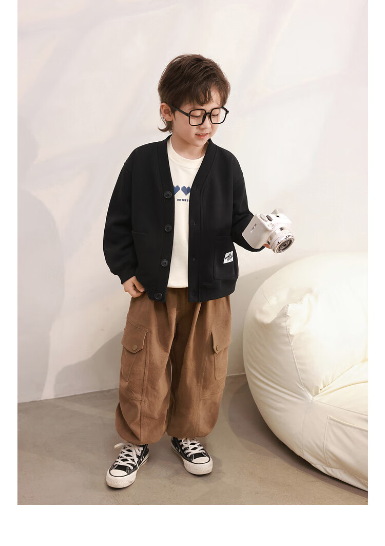 LUSON Chen Da Zhu Boys' Cardigan Jacket, 2025 Spring And Autumn New Style, Children's Casual Long-Sleeve Top, Cool Cardiga 20