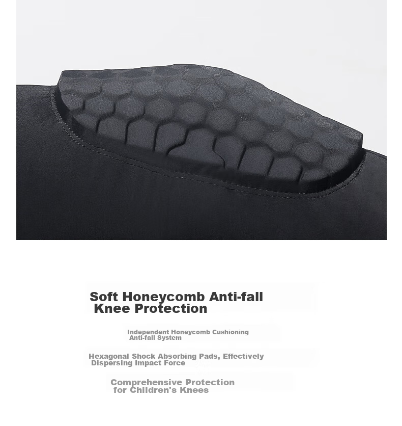 TEEIS Children's Knee Pads, Breathable Basketball Protective Gear, Anti-Fall Sports Knee Brace for Boys, Professional Honeycomb Impact Protection Equipment, Specialized Gear, Size L 4
