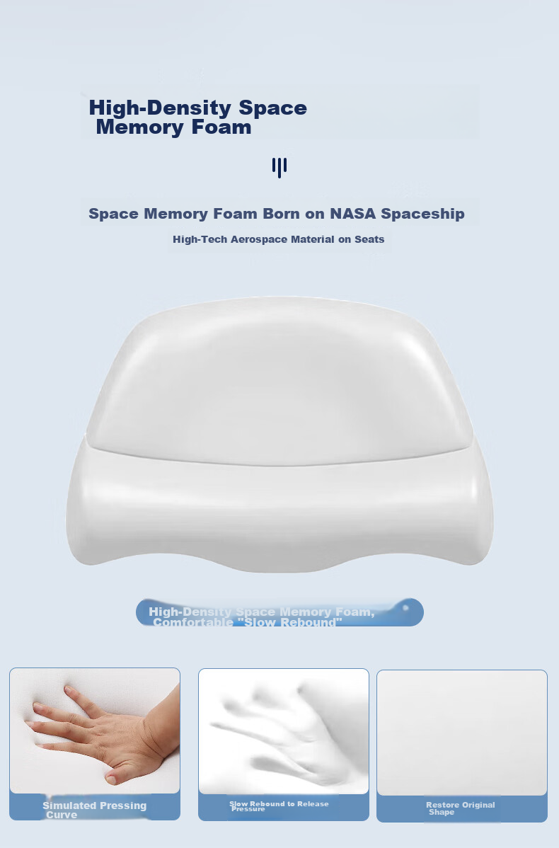J.Sir Cervical Pillow Neck Support Pillow for Cervical Spondylosis, Deep Sleep for Adults, Medical Anti-Snoring Memory Foam Pillow 10