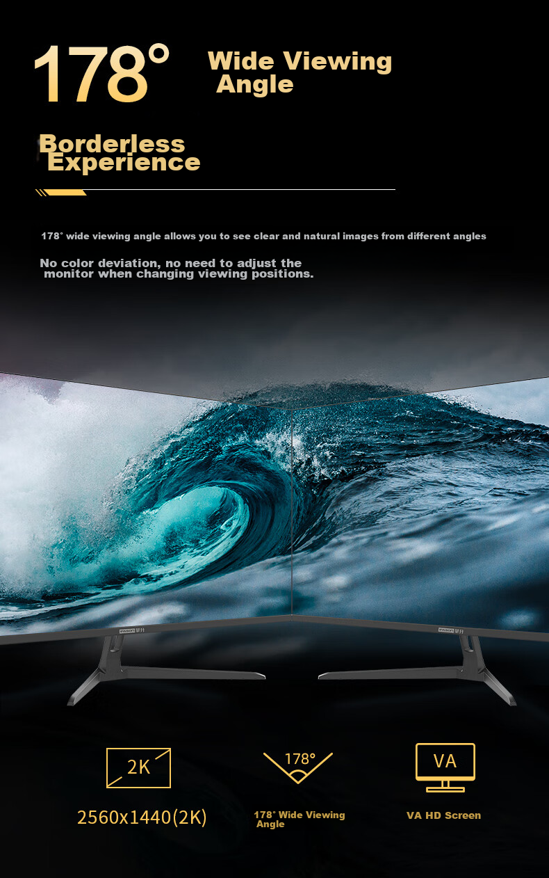 IPASON, 27-Inch, 2K, 165Hz High Refresh Rate, Gaming LCD Monitor, HDMI+DP 10
