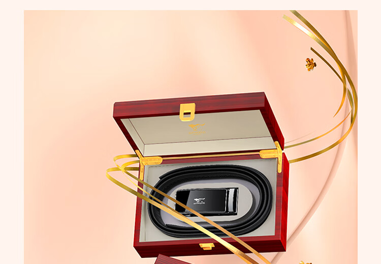 SEPTWOLVES Leather Belt for Men, Genuine Leather with Rosewood Gift Box, Automatic Buckle, Gift for Boyfriend, Husband, Father, Mid-Autumn Festival And Birthday Present 11