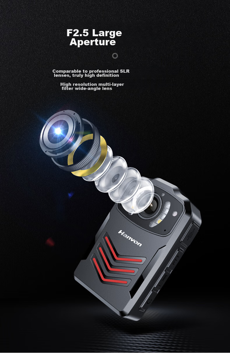 Hanvon Law Enforcement Body Camera, 32GB Professional High-Definition Infrared Night Vision Mini Portable 22-Hour Ultra-Long Video Recorder K2 5