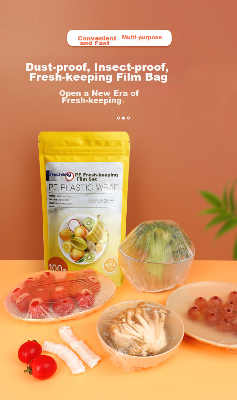 Jiecheng Disposable Food Wrap Covers, Food Grade Dust Covers, 100 Pieces, High Compatibility with Tableware 1