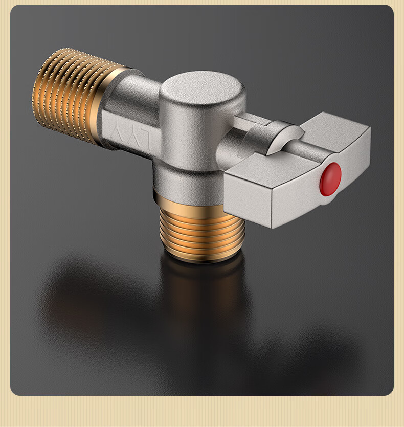 BSITN High-Flow Angle Valve Brass Core Gas Water Heater Ball Valve, 1/2 Inch, Figure-Eight Valve, Suitable for Both Cold And Hot Water, 2 Pieces, B705 22