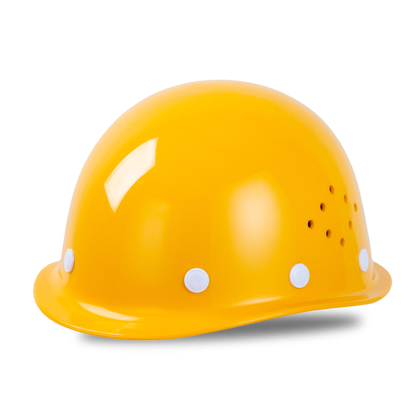 Dunshou Safety Helmet, Industrial Hard Hat, Impact-Resistant And Breathable, Round Yellow