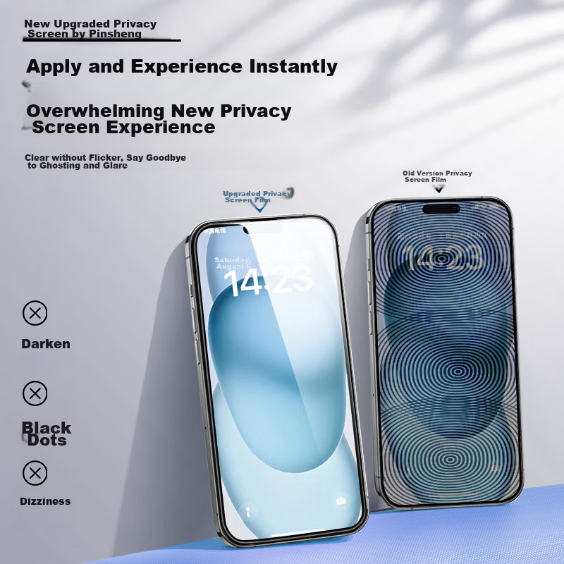 Защитное стекло PISEN для iPhone 16/15, противоударное, с защитой от отпечатков пальцев и конфиденциальности, прозрачное, 2 шт.