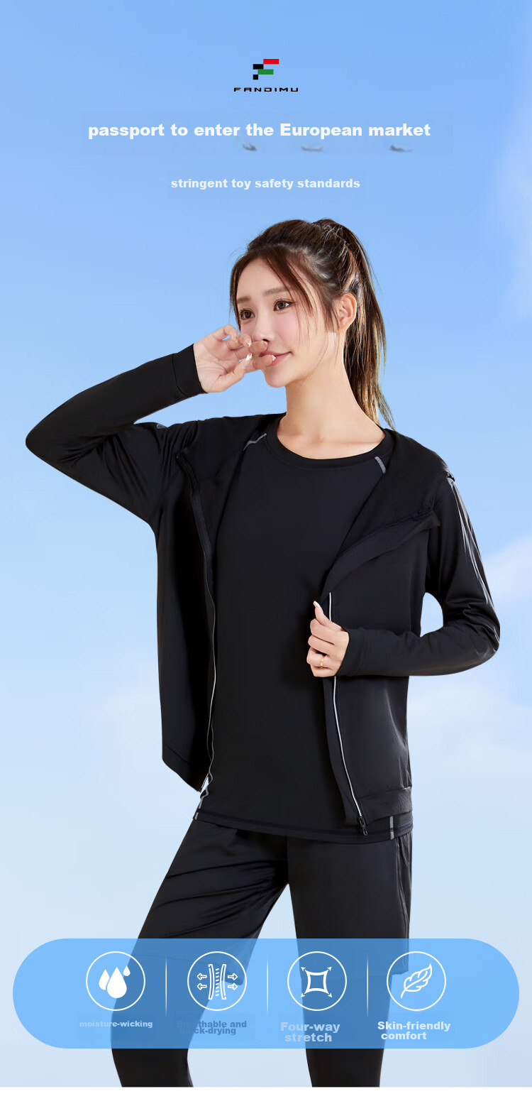 FANDIMU Women's Sports Set, Running Outfit, Yoga Track And Field Fitness Wear, Breathable High-Elasticity Basketball Badminton Training Clothes 1