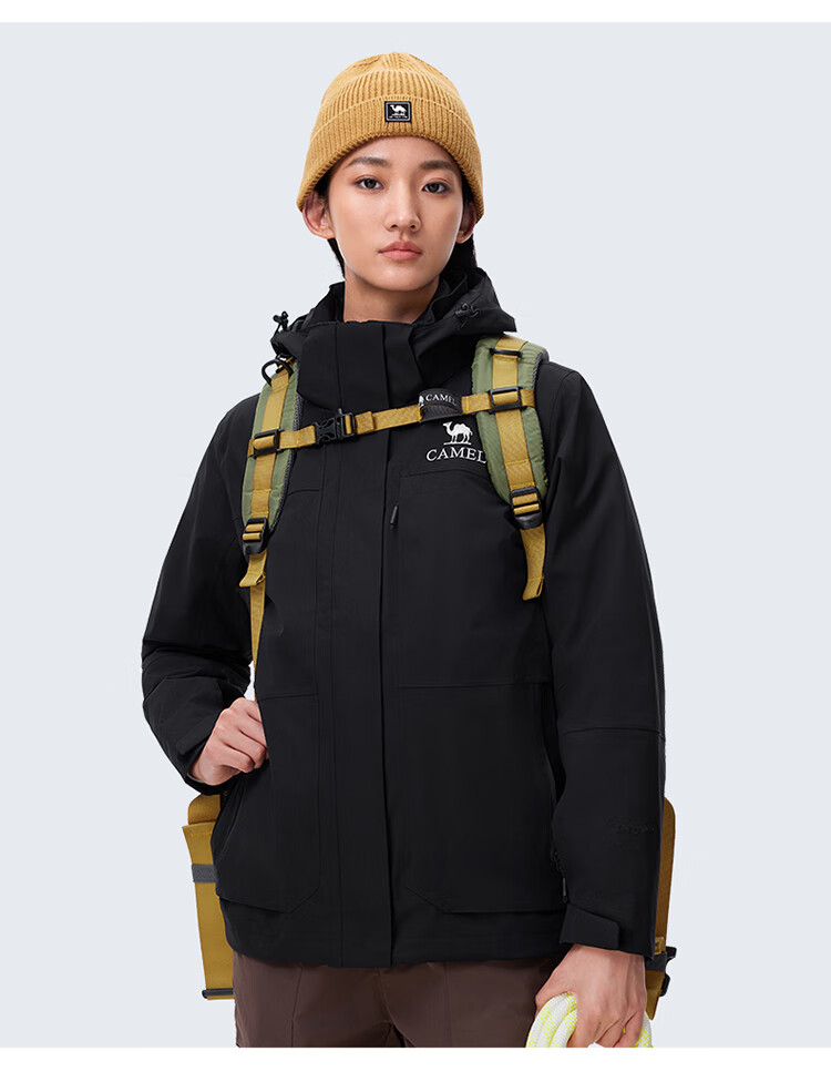CAMEL Outdoor 3-in-1 Jacket Thickened Goose Down Warm Windproof Waterproof Mountaineering Coat S 33