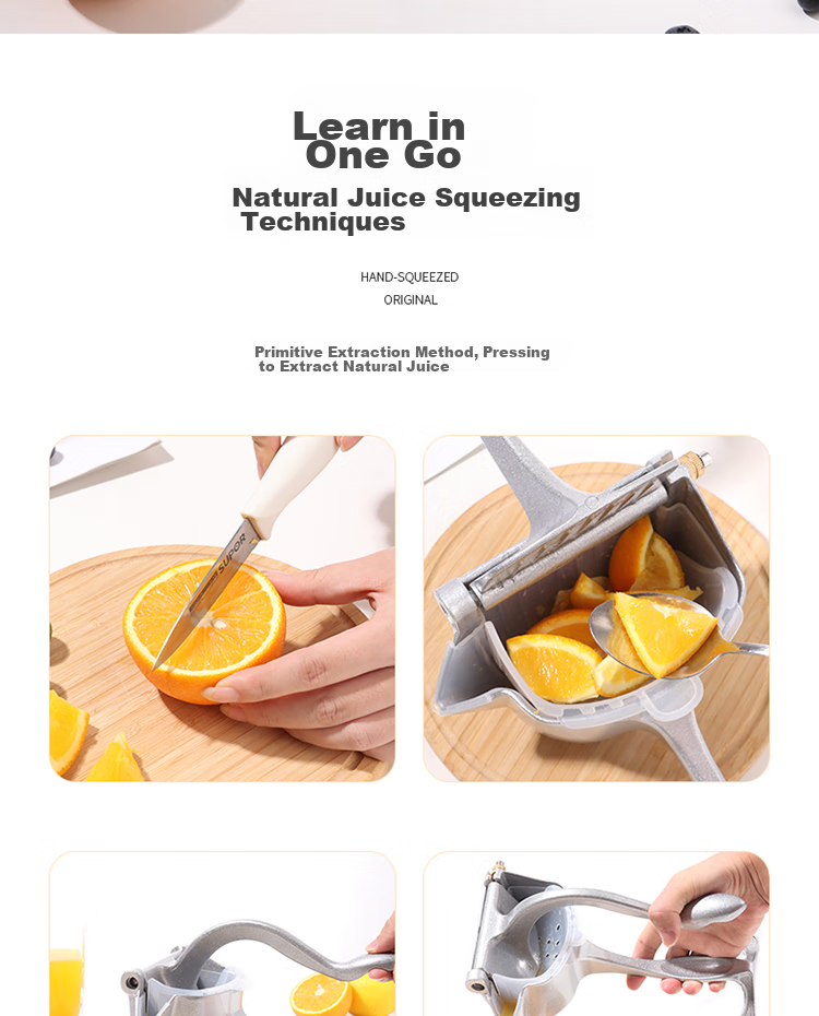 BJ Pomegranate Juicer Manual Squeezer Heavy-Duty Orange Juicer Hand-Pressed Lemon Detachable Fruit Press 7