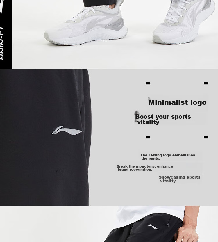LI-NING Men's Comfortable Versatile Sports Pants Quick-Dry Breathable Casual Athletic Trousers 7