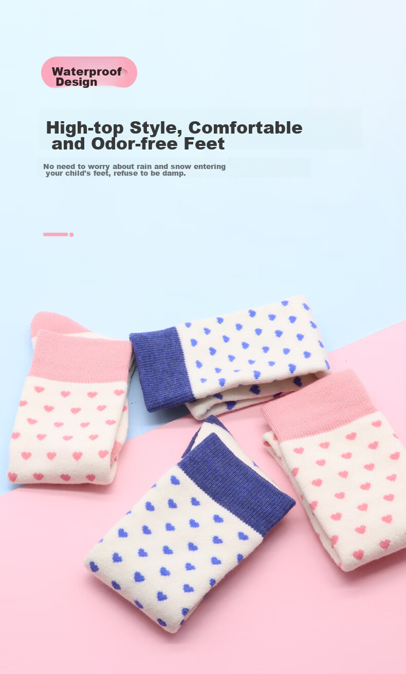 COCOLIC Children's Ski Socks, Thickened And Warm, Containing Wool, High Tube, Combed Cotton Cycling Socks, CCS-1001 7
