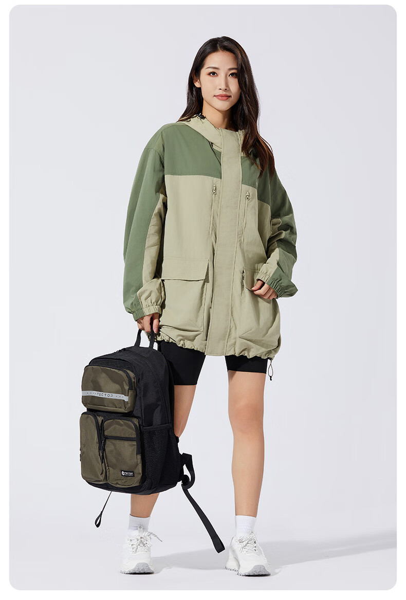 TECTOP Windproof Outdoor Hiking Jacket, Casual Outerwear, 2412205WT, Olive Green/ebony Gray, Size S 20