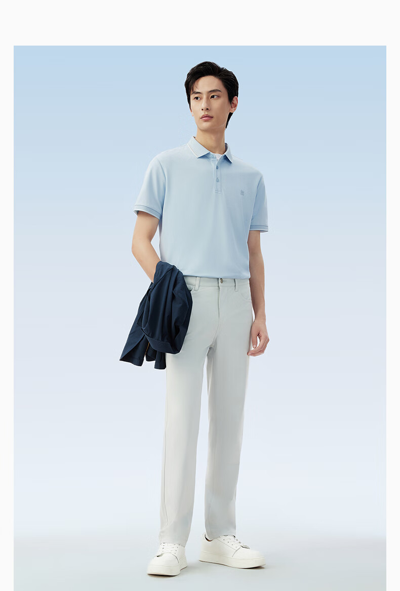 Hodo [Lin Gengxin's Style] Modal Silk Short-Sleeve Cool-Feeling Antibacterial Polo Shirt, Collared T-Shirt 17