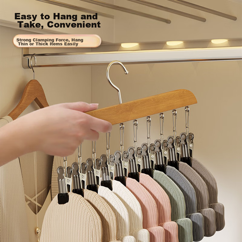 Fanyejia Multi-Functional Space-Saving Clothes Hanger with Clip for Underwear, Socks, Scarves, Pants, And Silk Items - Non-Slip And Seamless Desig