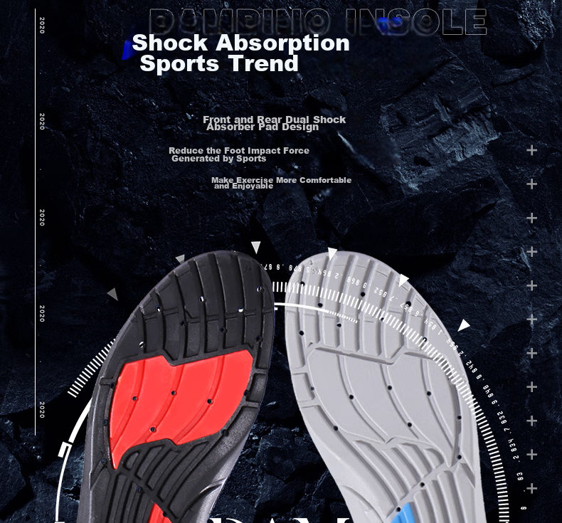 Nanjiren 2 Pairs Shock-Absorbing Sports Insoles for Men, Arch Support, Breathable, Sweat-Wicking, Elastic Basketball Insoles for Women, Black, Size 41-42 4