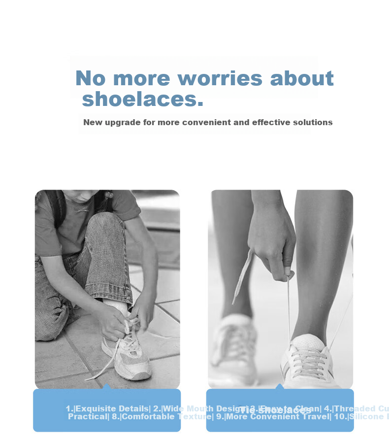 FOOTOPPO Lazy Slip-On Shoes, No-Tie Buckle Shoes, Women's White Sneakers, Skateboard Shoes, Adult No-Binding Shoe Laces for Me 2
