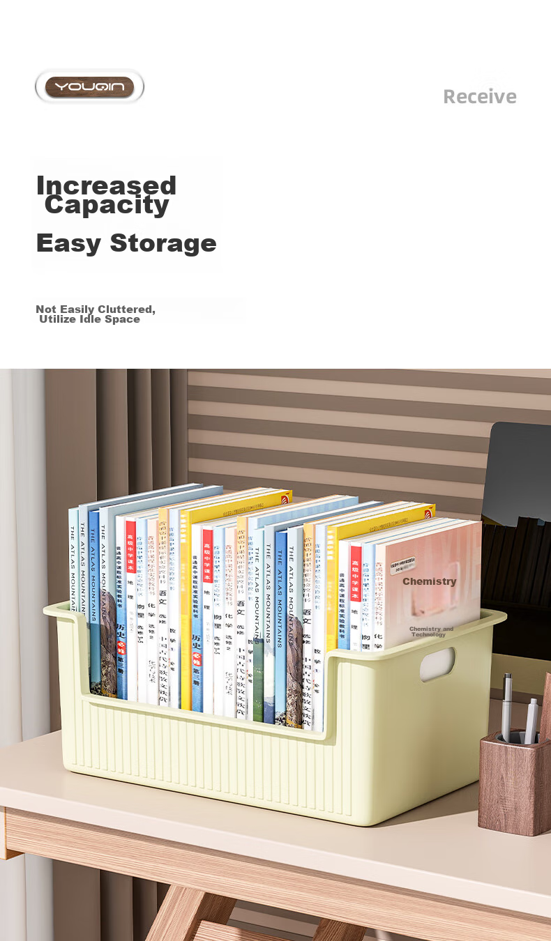 YOUQIN Under-Desk Book Storage Rack with Wheels, Floor-Standing Book Organizer, Movable Student Classroom Storage Shelf 6
