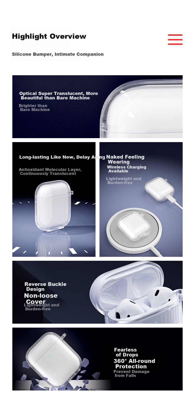 Shangsu Compatible with Apple AirPods 1 Earphone Protective Case, AirPods 2 Earphone Shell, Simple And Elegant Full Coverage Shockproof Non-Slip Soft Case, Creative Transparent Style for Men And Wome 1