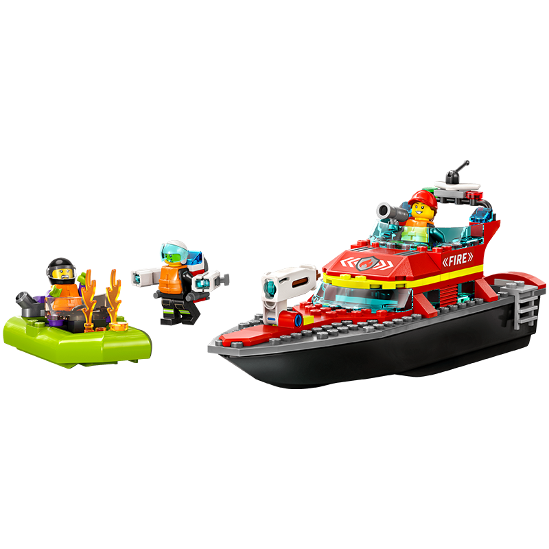 LEGO City 60373 Fire Rescue Boat Building Set, Toy for Boys And Girls, Birthday Gift, Home Decoration Ornament