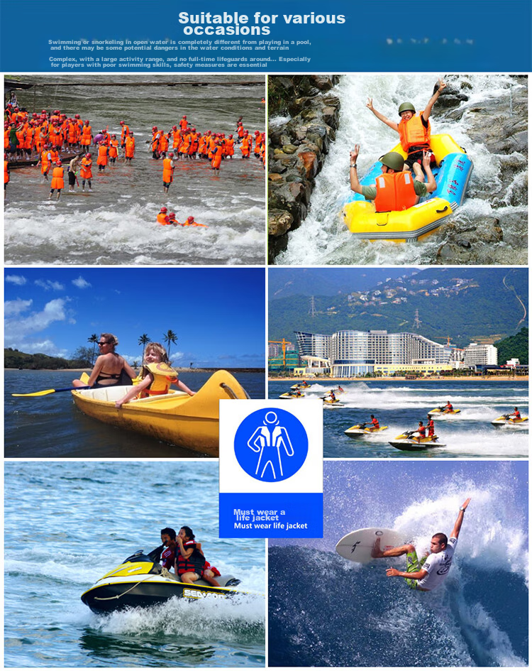 Yonglebao Adult Life Jacket with Safety Buckle, Swimwear with Whistle, Reflective Strips, Outdoor Flood Prevention And Emergency Rescue 1