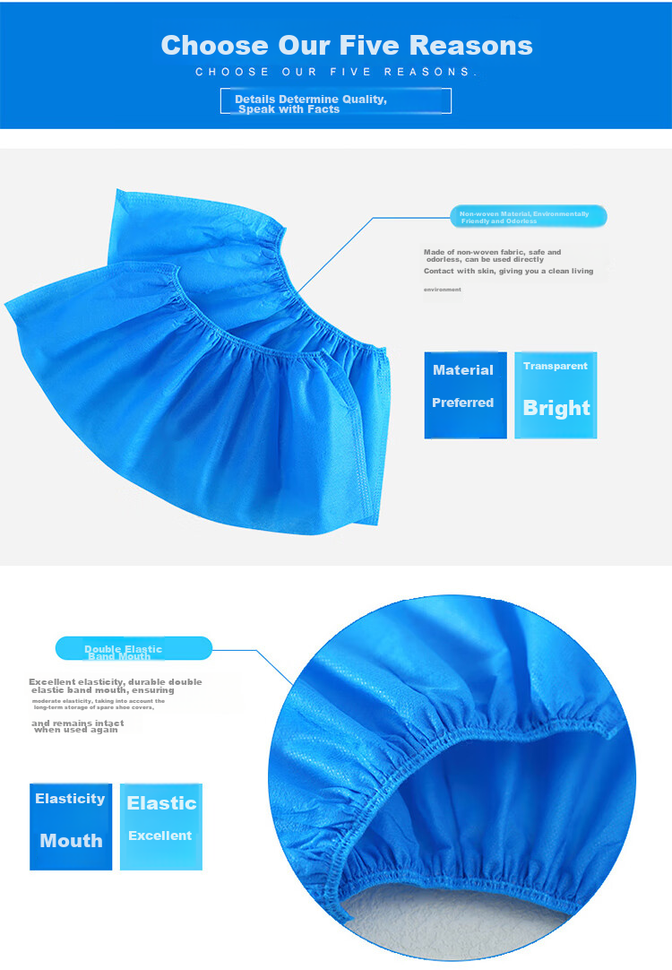 JOYTOUR Disposable Shoe Covers [100 Pieces], Thickened Non-Woven Fabric, Dustproof, Breathable, Indoor Foot Covers, Non-Slip, for Home Use And Guest Receptio 5