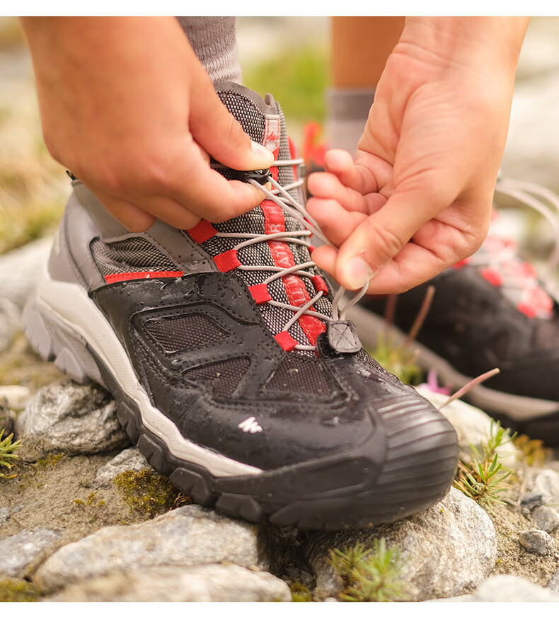 DECATHLON Children's Hiking Shoes, Outdoor Waterproof Trekking Shoes, Sports Shoes, QUJR Gray, Velcro, Size 32, 2999056 9