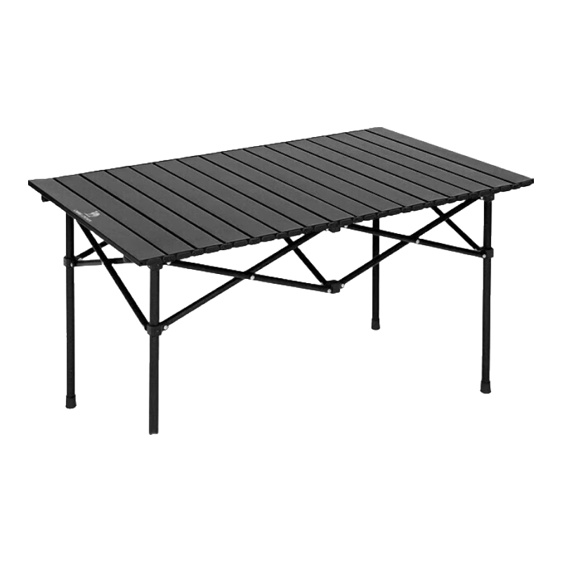 CAMEL Outdoor Portable Folding Aluminum Alloy Picnic Table, Home Long Table, Camping Equipment, 173BA6S022, Black
