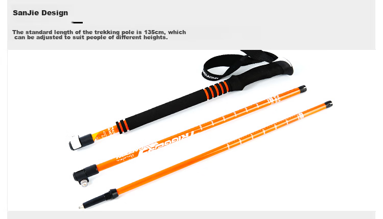 ALPINT MOUNTAIN Carbon Fiber Outdoor Trekking Pole for Men And Women, Lightweight Telescopic Three-Section Hiking Poles with Anti-Slip Desig 12