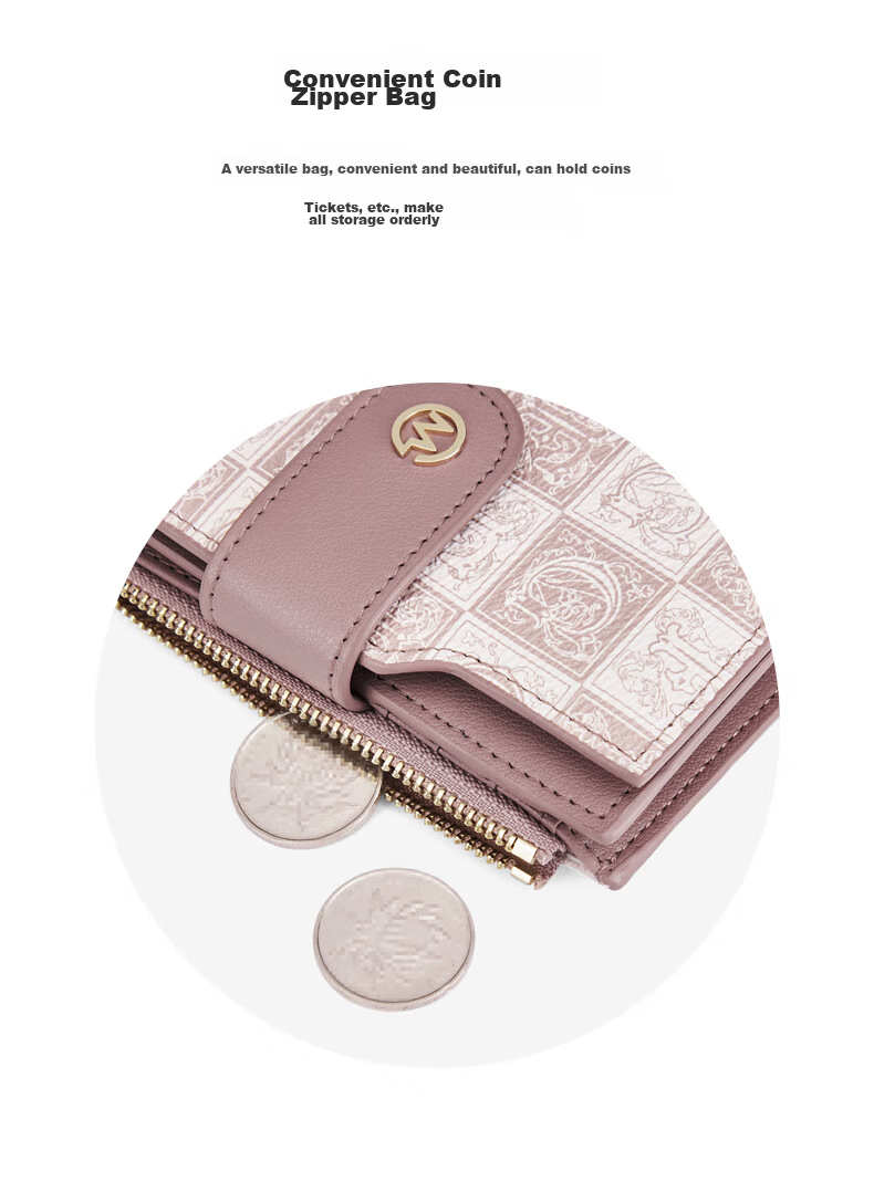 GOLF Wallet for Women, Fashionable Printed Design, Multi-Functional Card Holder And Coin Purse, Short Style Billfold 9