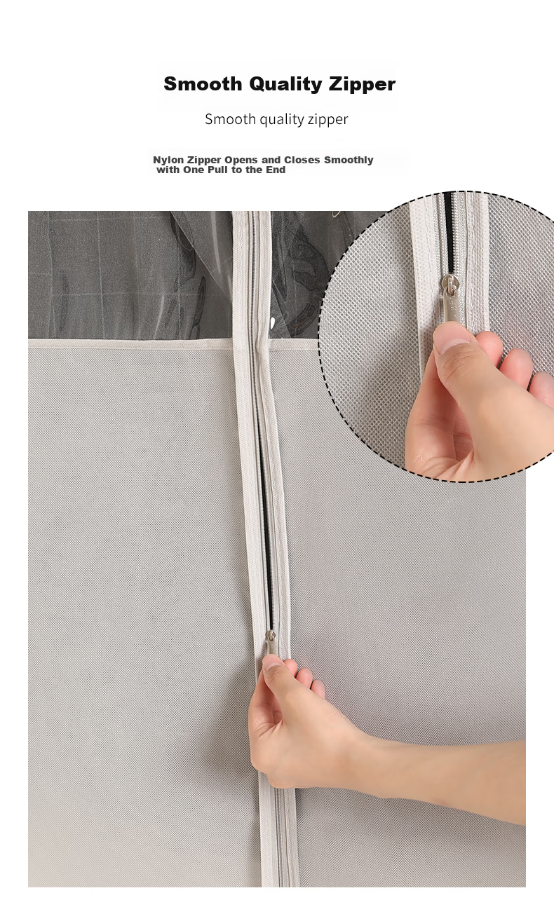 JEKO&JEKO Clothing Dust Cover Set of 10 Pieces for Coats And Down Jackets, Transparent Garment Storage Bags, Hanging Clothes Bags, Gray 6