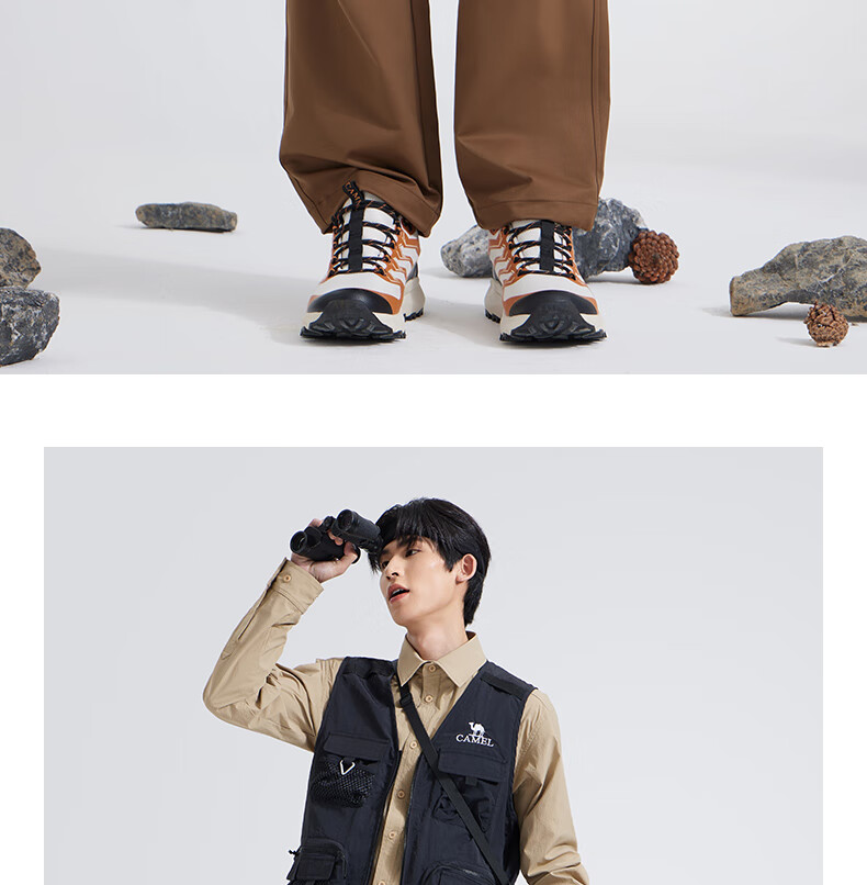 CAMEL Men's Cargo Pants, Wide-Leg Style, Wang Junkai's Same Style, Spring And Summer Soft Shell Straight-Leg Casual Trousers M14CAWI644 21