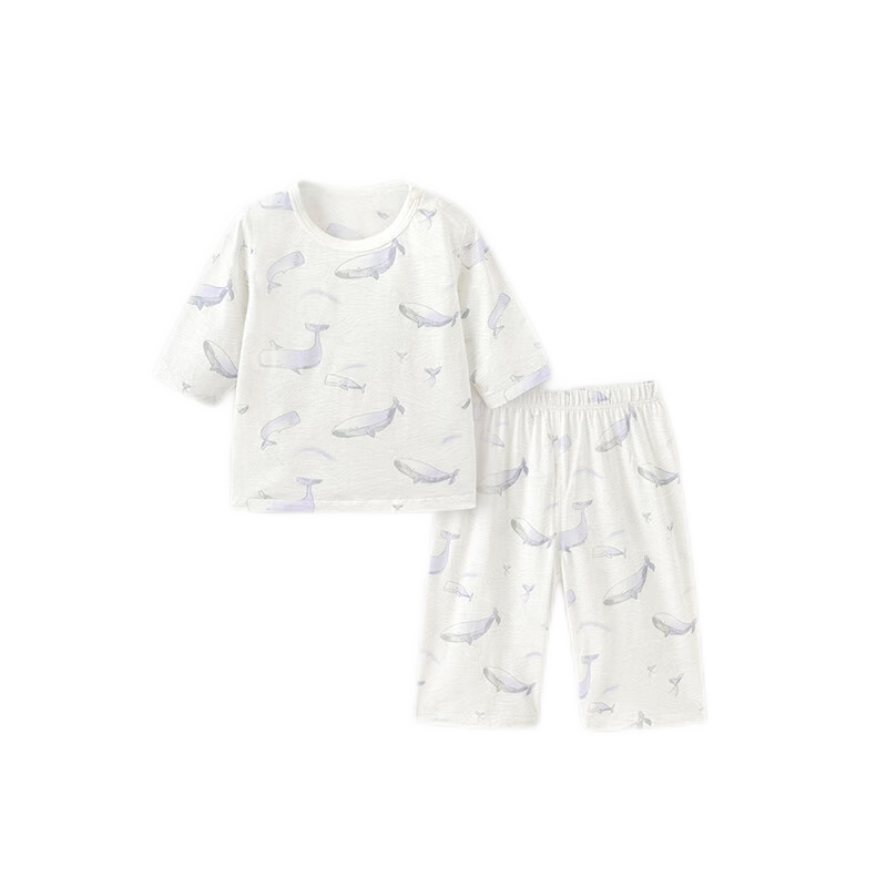 Babylove Baby Homewear Set Summer Thin Breathable Unisex Cotton Top and Pants Air Conditioning Pajamas